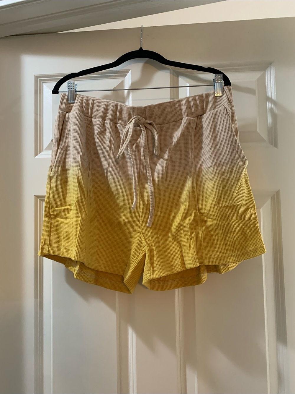 Umgee Waffle-Knit shorts in Light Beige